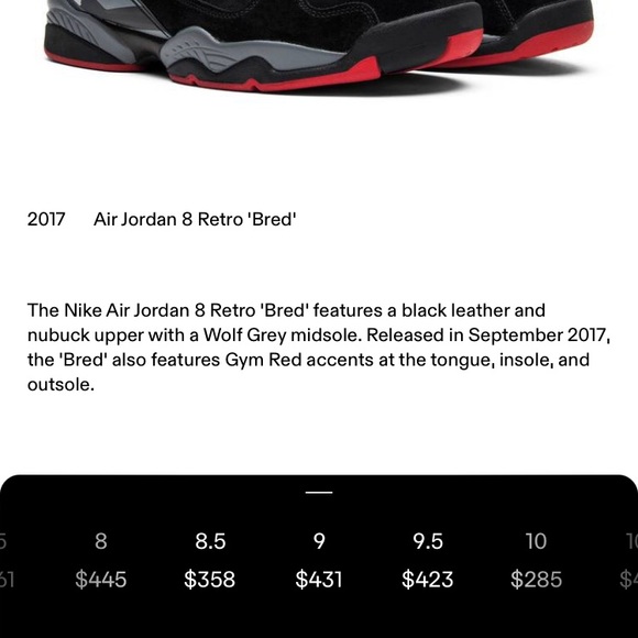 Air AJ Jordan Retro 8 "Bred-Black Cement" - Picture 11 of 11